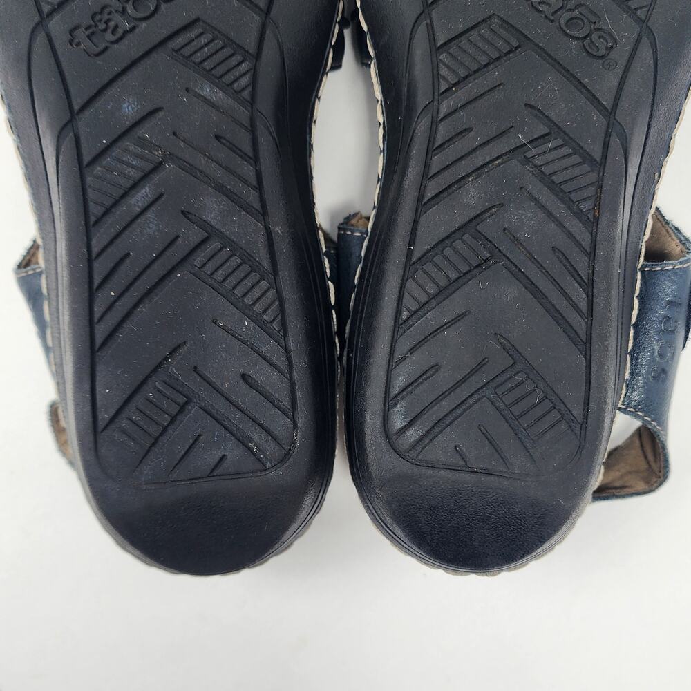 Taos Escape Sandal Women 9 Blue Leather Comfort Low Wedge Medallion ESC-11731 - Picture 13 of 13
